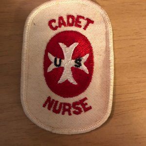 Original WW2 Vintage 1940's US Cadet Nurse Patch  on White Twill